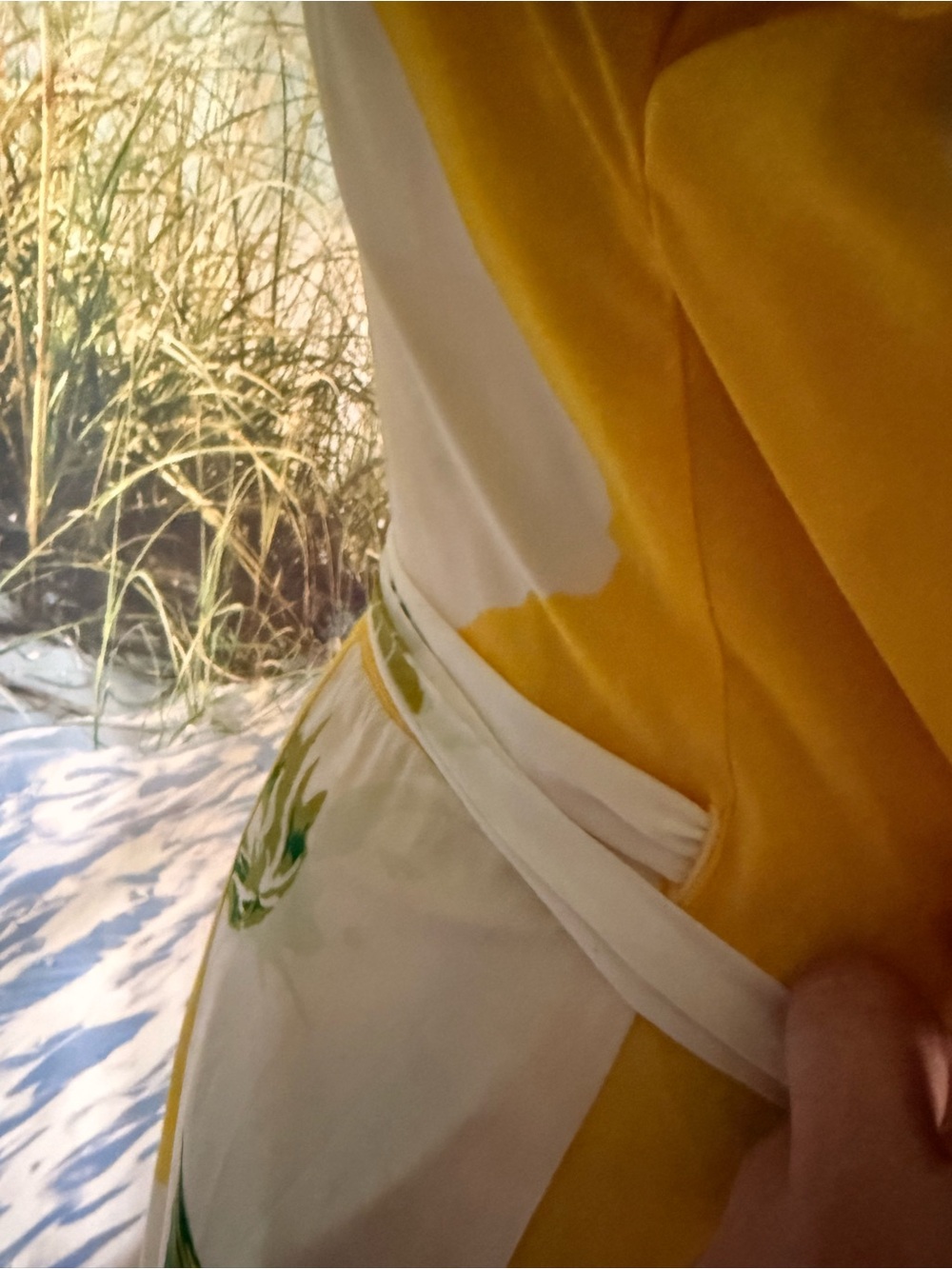New York & Company Yellow & White Floral Wrap-Style Maxi Skirt - Picture 4 of 10
